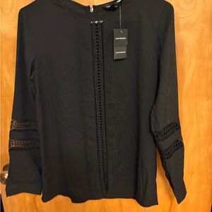 Zara Black Lace Accent Blouse